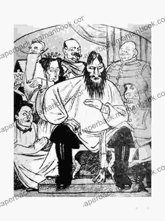 Cartoon Of Grigori Rasputin Dressed In A Luxurious Robe, With A Sly Smile And A Drink In His Hand, Surrounded By Women And Money The Story Of Rasputin Demonic Mystic